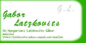 gabor latzkovits business card